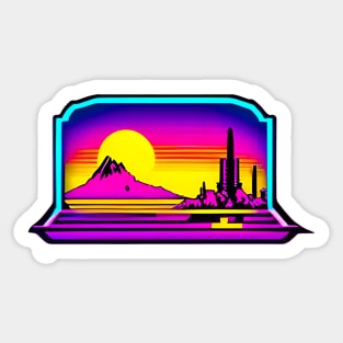 Synthwave sunset sun  astral retro colorfull sticker Sticker